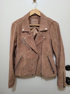 Blank NYC Taupe Suede Moto Jacket